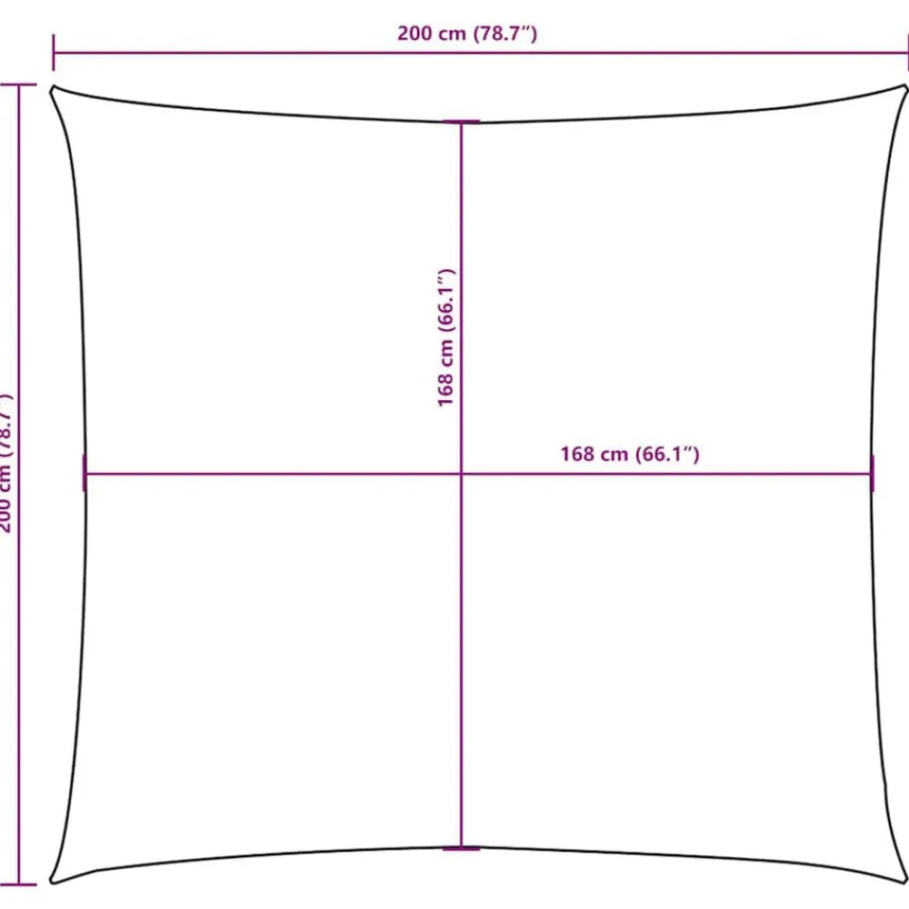vidaXL Toldo de vela cuadrado tela Oxford 2x2 m Negro Sale