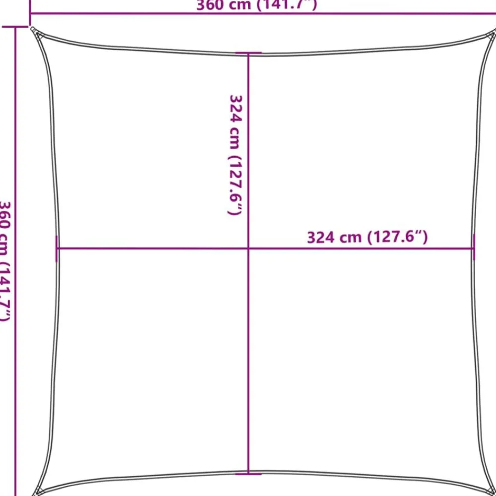 vidaXL Toldo de vela cuadrado HDPE 3,6x3,6 m gris Antracita Best