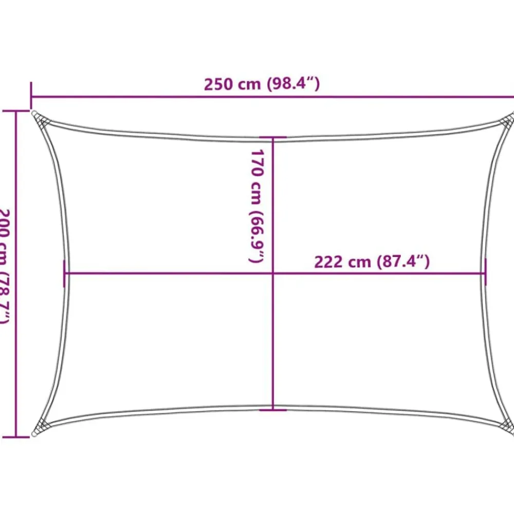 vidaXL Jardín-Toldo de vela poliéster oxford 100% 2,5x2 m