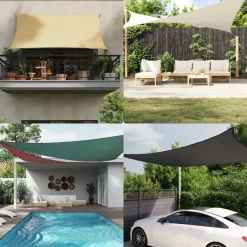 vidaXL Jardín-Toldo de vela rectangular tela Oxford gris 2x4 m