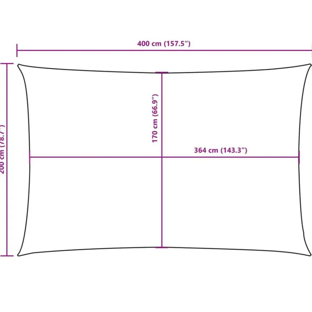vidaXL Toldo de vela rectangular tela Oxford color 2x4 m Crema Outlet