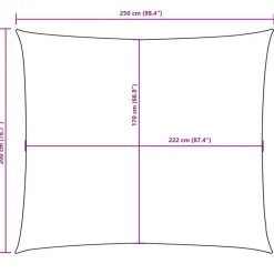 vidaXL Toldo de vela rectangular tela Oxford 2x2,5 m Blanco