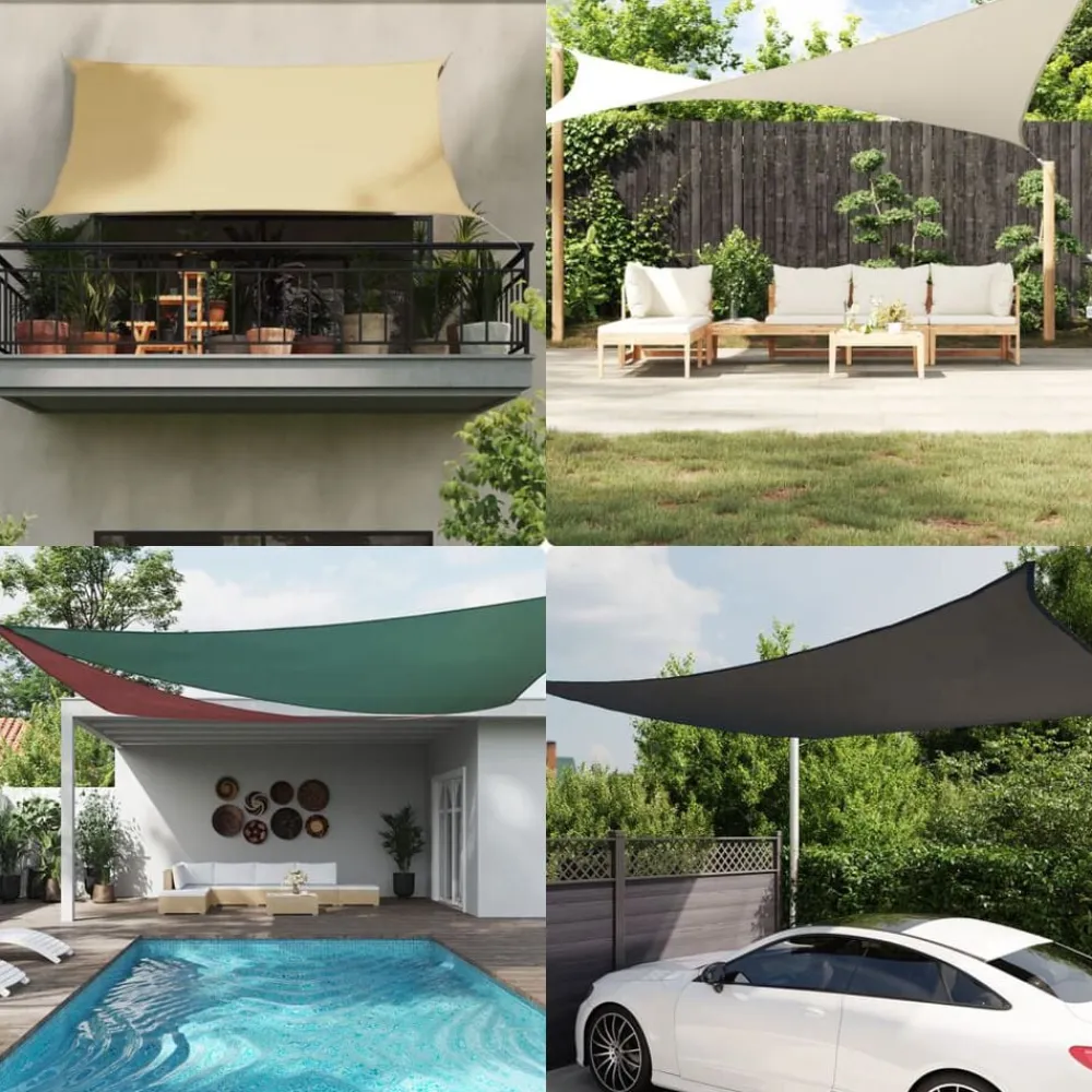 vidaXL Toldo de vela rectangular tela Oxford 2x2,5 m Negro Sale