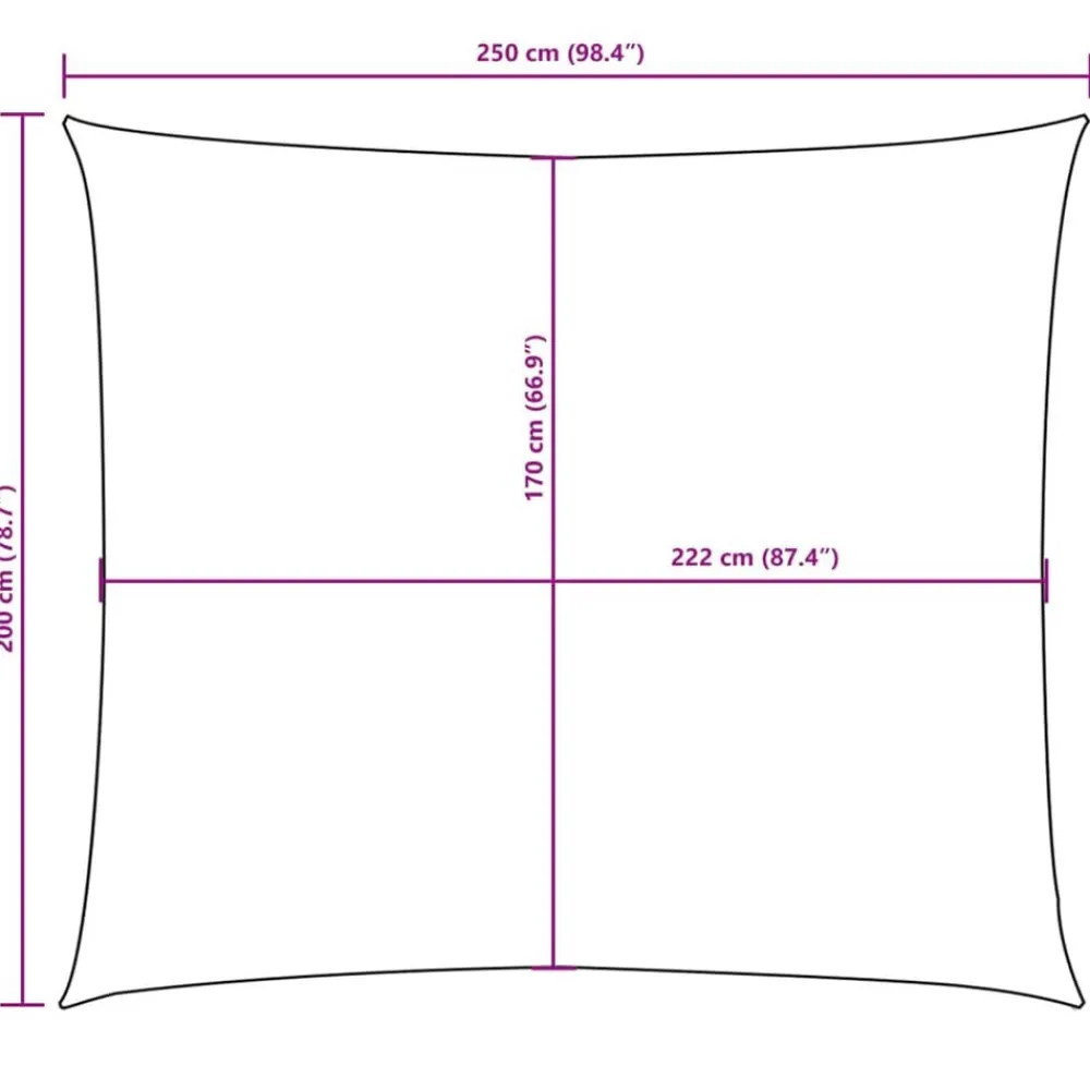vidaXL Toldo de vela rectangular tela Oxford 2x2,5 m Negro Sale