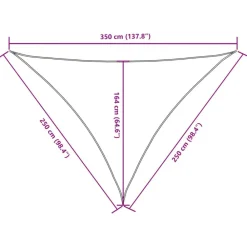 vidaXL Toldo de vela triangular tela Oxford 2,5x2,5x3,5 m Blanco Discount