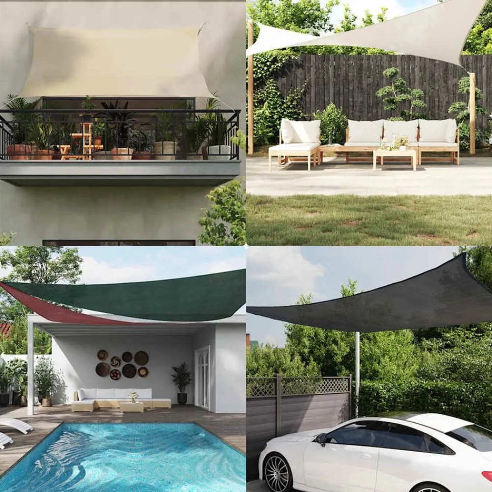 vidaXL Jardín-Toldo de vela triangular HDPE 160 g/m² 2,5x2,5x3,5 m