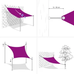 vidaXL Jardín-Toldo de vela triangular HDPE 160 g/m² 2,5x2,5x3,5 m
