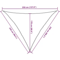 vidaXL Jardín-Toldo de vela triangular HDPE 160 g/m² 2,5x2,5x3,5 m