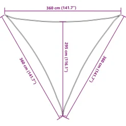 vidaXL Toldo de vela triangular HDPE 3,6x3,6x3,6 m Blanco