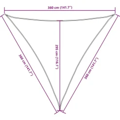 vidaXL Toldo de vela triangular tela Oxford 3,6x3,6x3,6 m Beige Hot