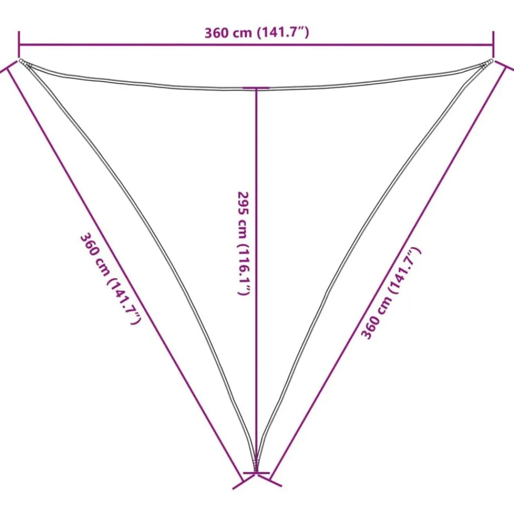 vidaXL Toldo de vela triangular tela Oxford 3,6x3,6x3,6 m Beige Hot