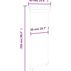 vidaXL Jardín-Toldo lateral de balcón marrón 65x250 cm