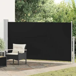 vidaXL Toldo lateral de jardín o terraza 160x300 cm Negro Discount