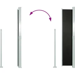 vidaXL Toldo lateral de jardín o terraza 160x300 cm Negro Discount
