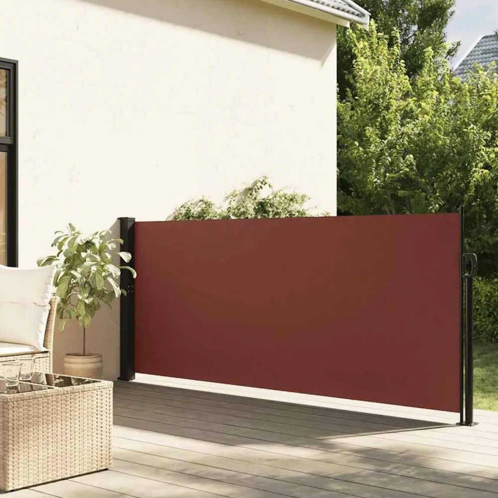vidaXL Jardín-Toldo lateral retráctil marrón 100x300 cm
