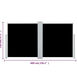 vidaXL Jardín-Toldo lateral retráctil marrón 120x600 cm