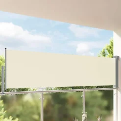 vidaXL Toldo lateral retráctil para patio 100x300 cm Crema
