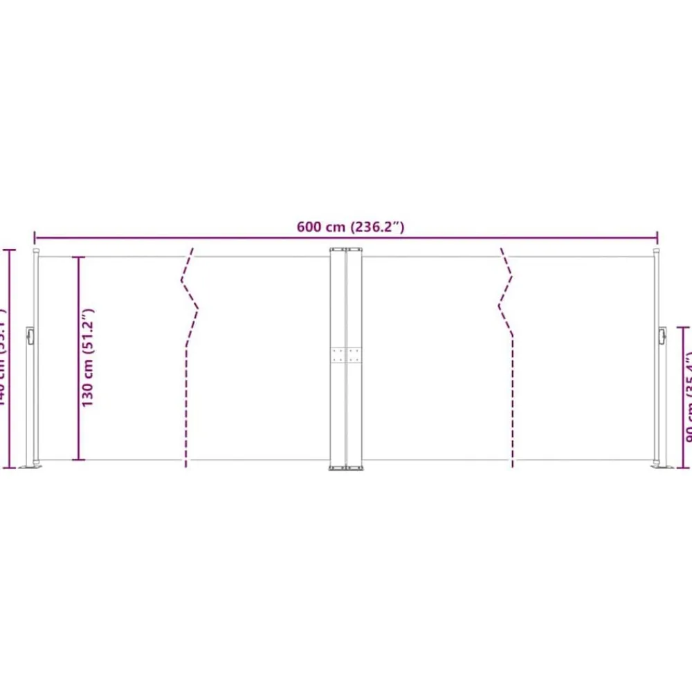 vidaXL Toldo lateral retráctil 140x600 cm Azul Online