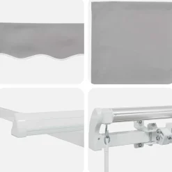 vidaXL Toldo Manual Gris Claro 300 x 250 x 165 cm Poliéster Clearance