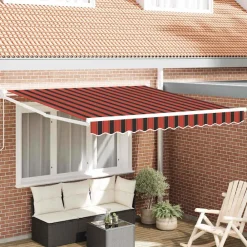 vidaXL Jardín-Toldo Manual Naranja y Marrón 350 x 250 x 165 cm Poliéster
