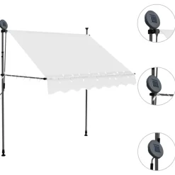 vidaXL Jardín-Toldo manual retráctil con LED 100 cm
