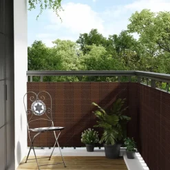 vidaXL Toldo para balcón ratán sintético marrón y negro 300x80 cm Marr&oacute;n y negro Best