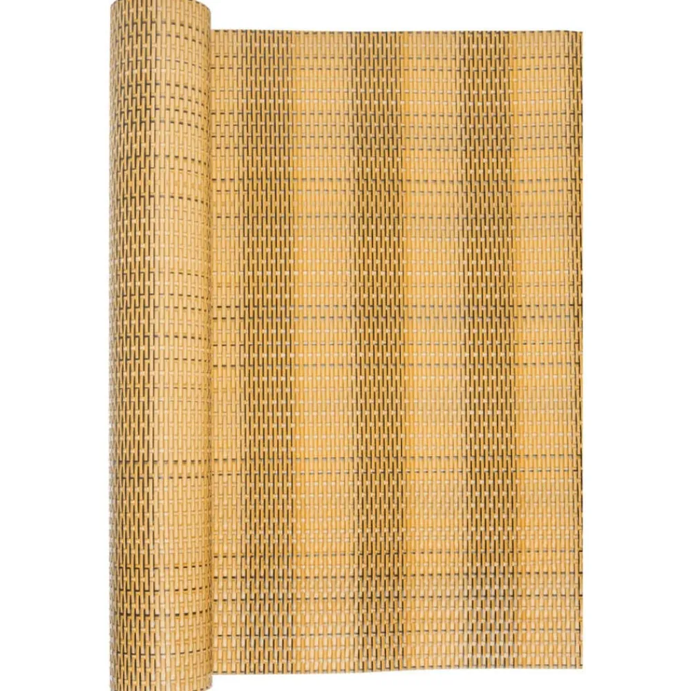 vidaXL Vallas De Jardín-Toldo para balcón ratán sintético marrón claro 300x80 cm