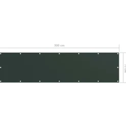 vidaXL Toldo para balcón tela oxford 75x300 cm Verde oscuro