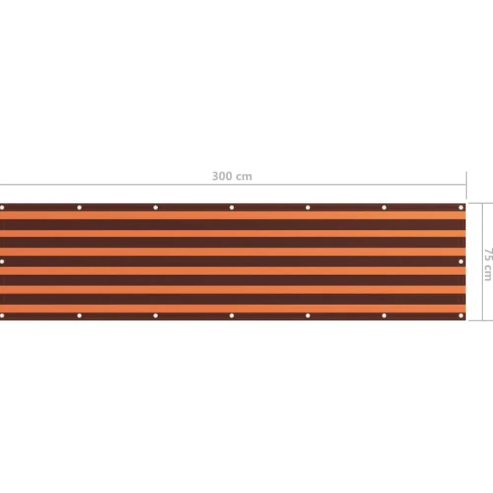 vidaXL Jardín-Toldo para balcón tela oxford naranja y marrón 75x300 cm