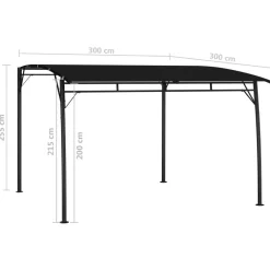 vidaXL Jardín-Toldo parasol de jardín gris 3x3x2,55 m