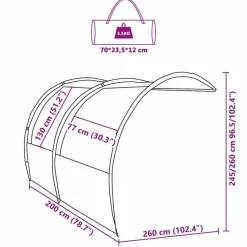 vidaXL Toldo resistente al agua Arco con techo Azul New