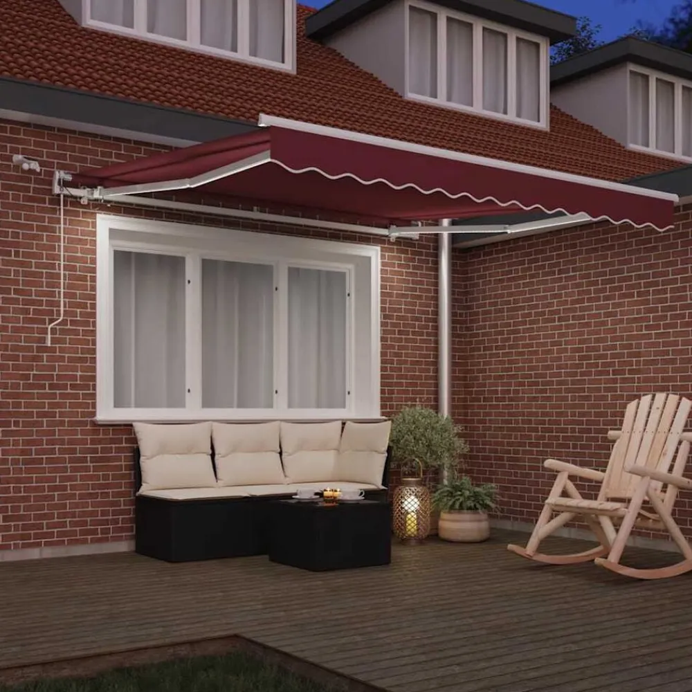 vidaXL Jardín-Toldo retráctil automático con luces LED 300x250 cm
