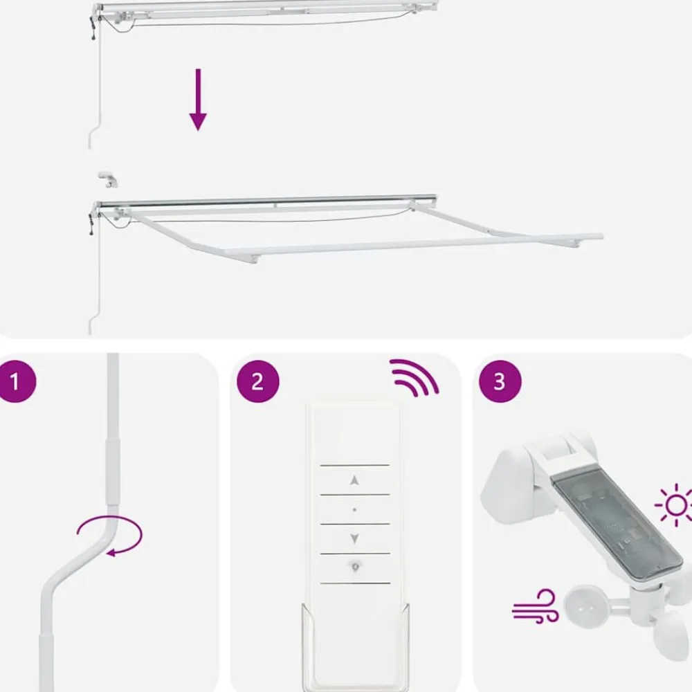 vidaXL Jardín-Toldo retráctil automático con luces LED 300x250 cm