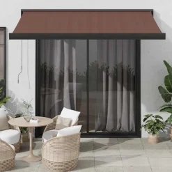 vidaXL Jardín-Toldo retráctil automático burdeos 300x250 cm