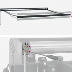 vidaXL Jardín-Toldo retráctil automático burdeos 300x250 cm