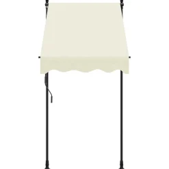 vidaXL Toldo retráctil de tela y acero 100x150 cm Crema Online