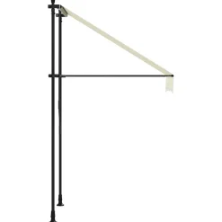 vidaXL Toldo retráctil de tela y acero 100x150 cm Crema Online