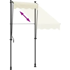 vidaXL Toldo retráctil de tela y acero 100x150 cm Crema Online