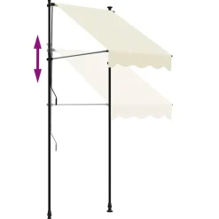 vidaXL Toldo retráctil de tela y acero 100x150 cm Crema Online