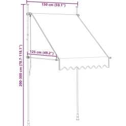 vidaXL Jardín-Toldo retráctil de operación manual 150 cm