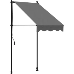 vidaXL Jardín-Toldo retráctil de tela y acero gris 100x150 cm