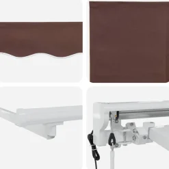 vidaXL Toldo Retráctil Eléctrico Marrón 2,5 x 2 m Hot