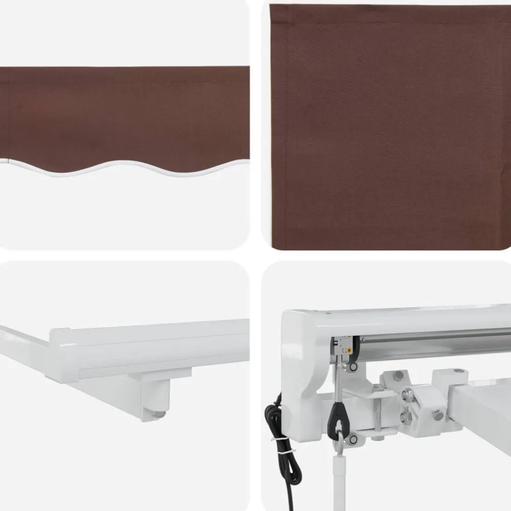 vidaXL Toldo Retráctil Eléctrico Marrón 2,5 x 2 m Hot