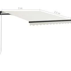 vidaXL Jardín-Toldo retráctil manual con LED 300x250 cm