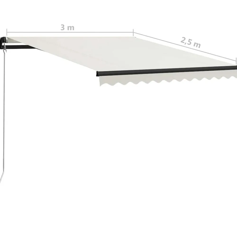 vidaXL Jardín-Toldo retráctil manual con LED 300x250 cm