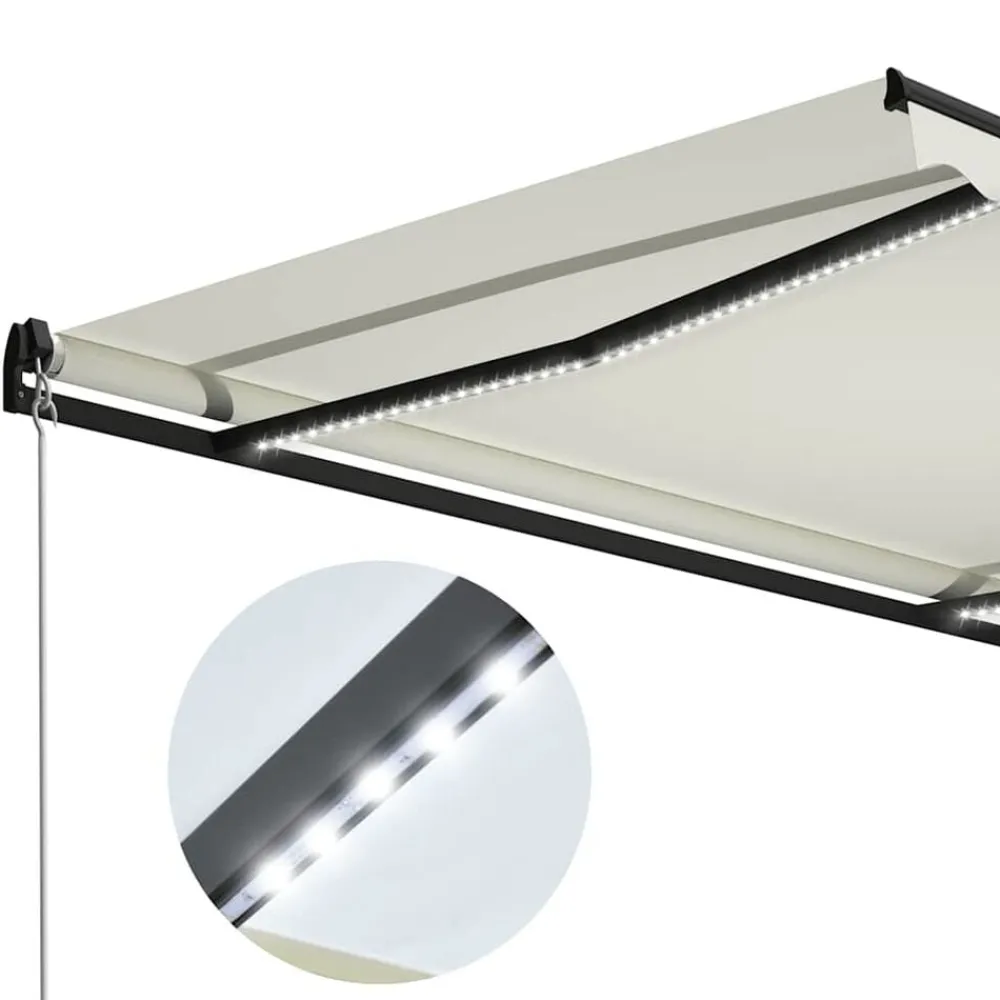 vidaXL Jardín-Toldo retráctil manual con LED 300x250 cm