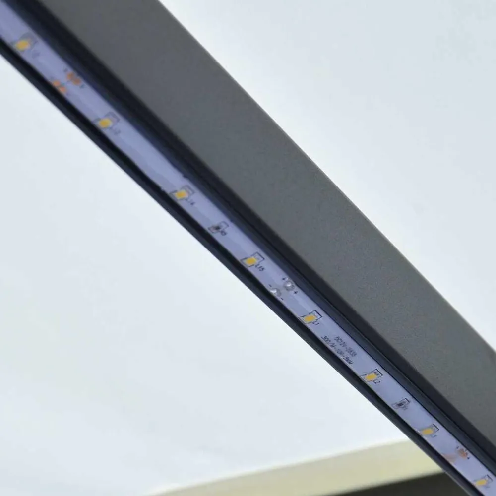 vidaXL Jardín-Toldo retráctil manual con LED 300x250 cm