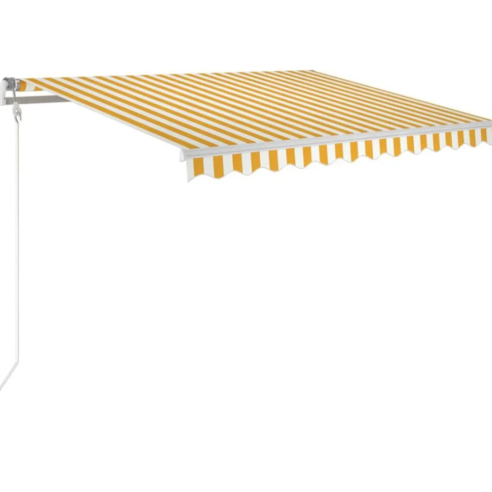 vidaXL Toldo retráctil manual 350x250 cm Amarillo y blanco Hot
