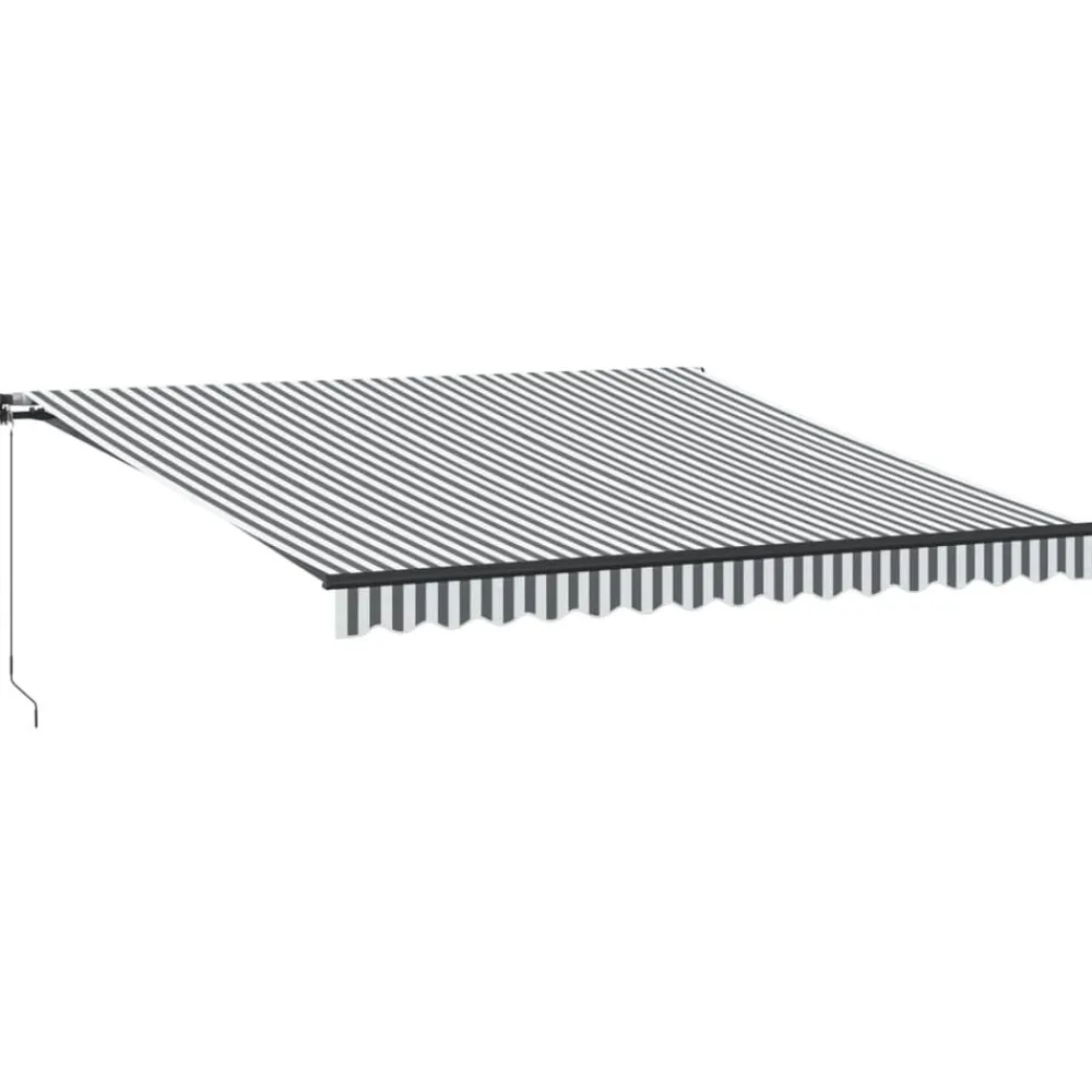 vidaXL Toldo retráctil manual con luz LED 400x350cm Antracita y blanco Clearance