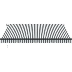 vidaXL Toldo retráctil manual con luz LED 400x350cm Antracita y blanco Clearance